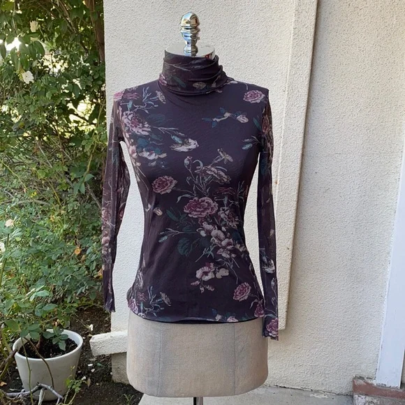 GANNI gorgeous silk blended sheer floral blouse sold at Neiman’s - Picture 4 of 16